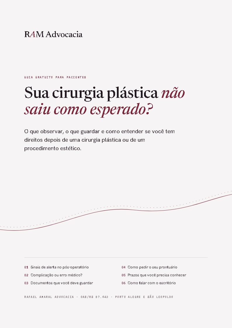Capa do guia Guia da paciente: sua cirurgia não saiu como esperado?